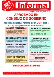 20230503 UGT INFORMA Aprobado Consejo Gobierno