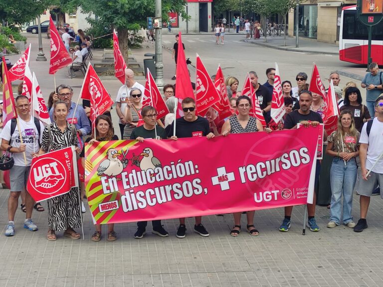 UGT reclama «menos discursos» y «más recursos» en el inicio del curso en Aragón