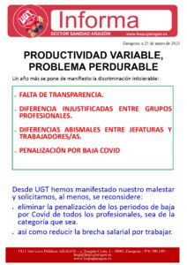 PRODUCTIVIDAD VARIABLE 2020