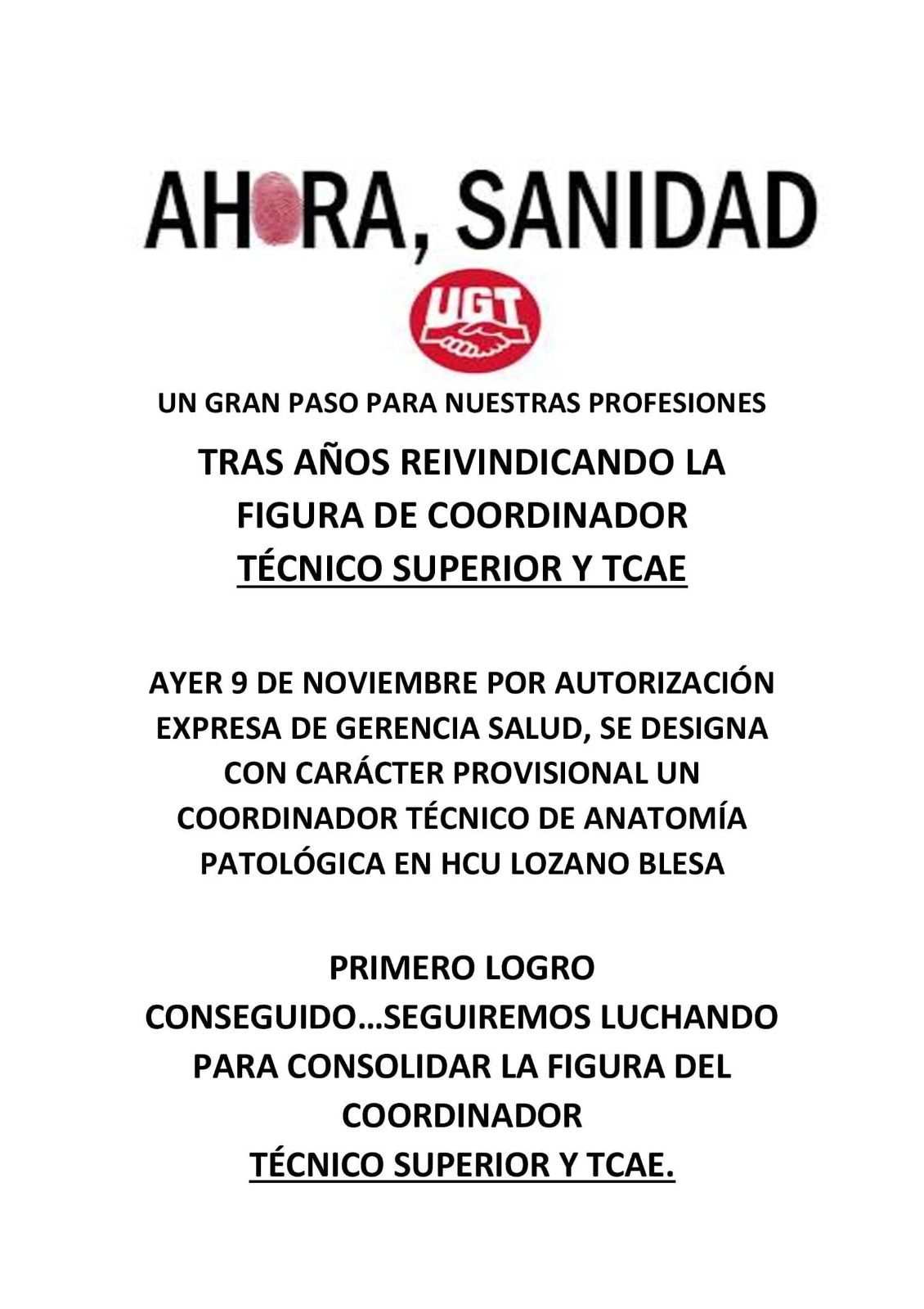 UGT INFORMA Coordinador Tecnicos