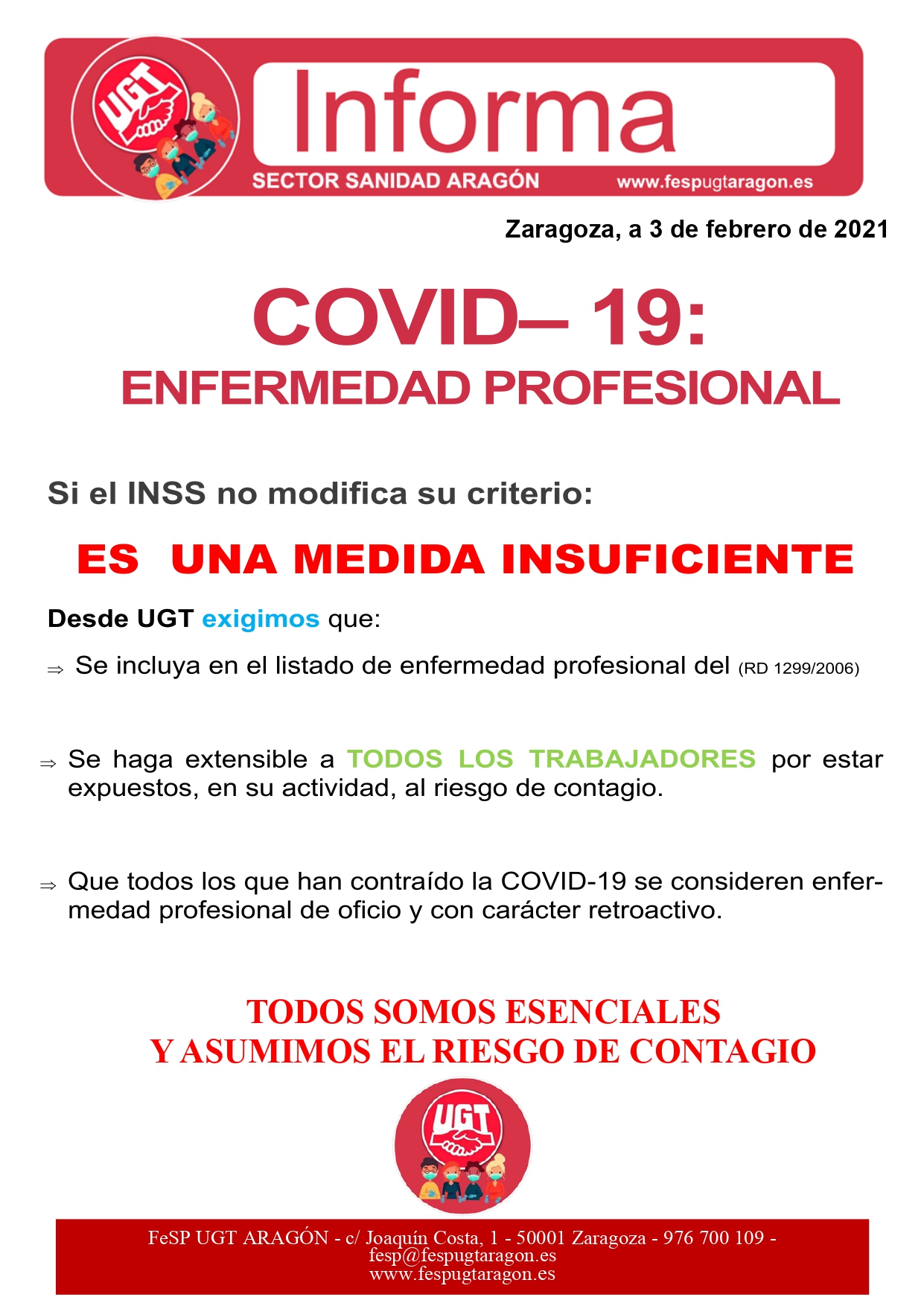 informa COVID 19 Enfermedad Profesional