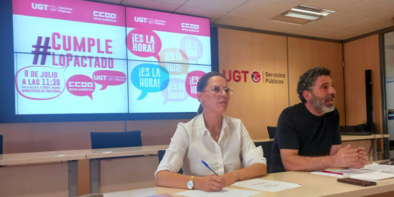 UGT y CCOO convocan movilizaciones ante los incumplimientos de la Administración con las personas trabajadoras en el empleo público